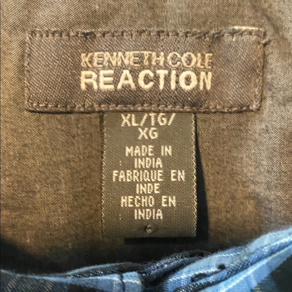 Kenneth Cole Reaction Blue and Black Checkered Shirt - Picture 2 of 2